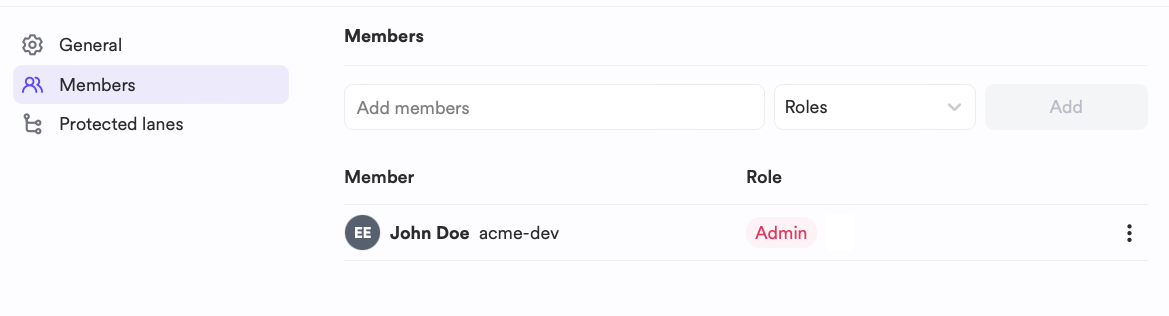scope members management interface