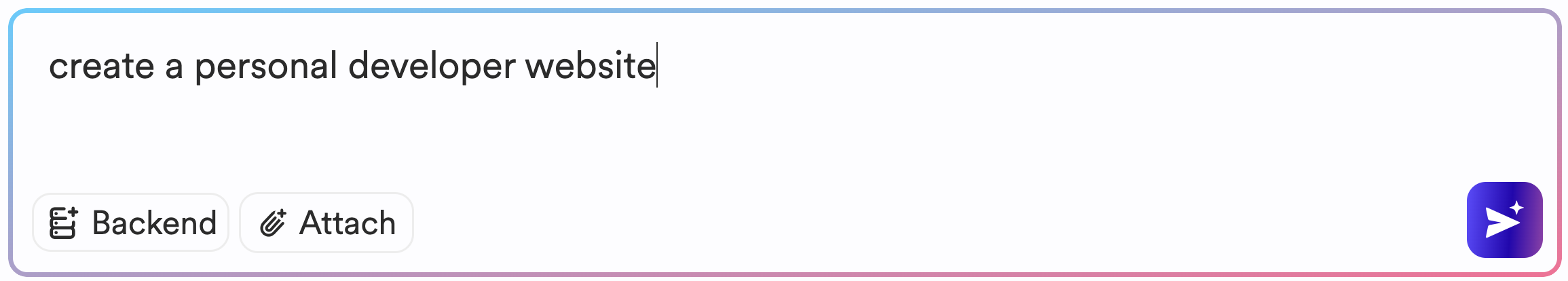 Prompt Hope AI to create a personal developer website