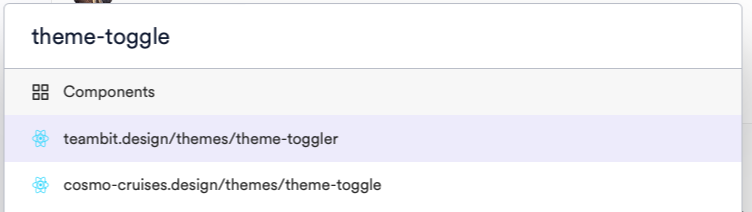 Search for a component