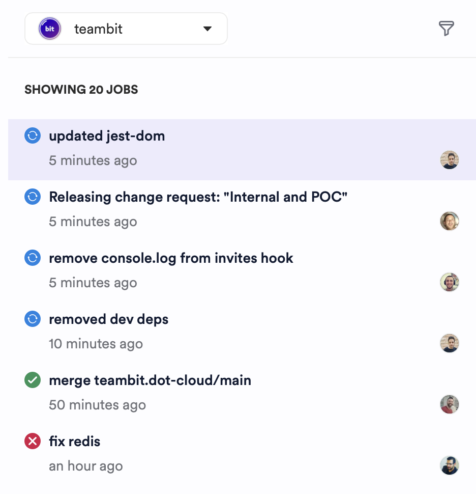 List of Ripple CI jobs