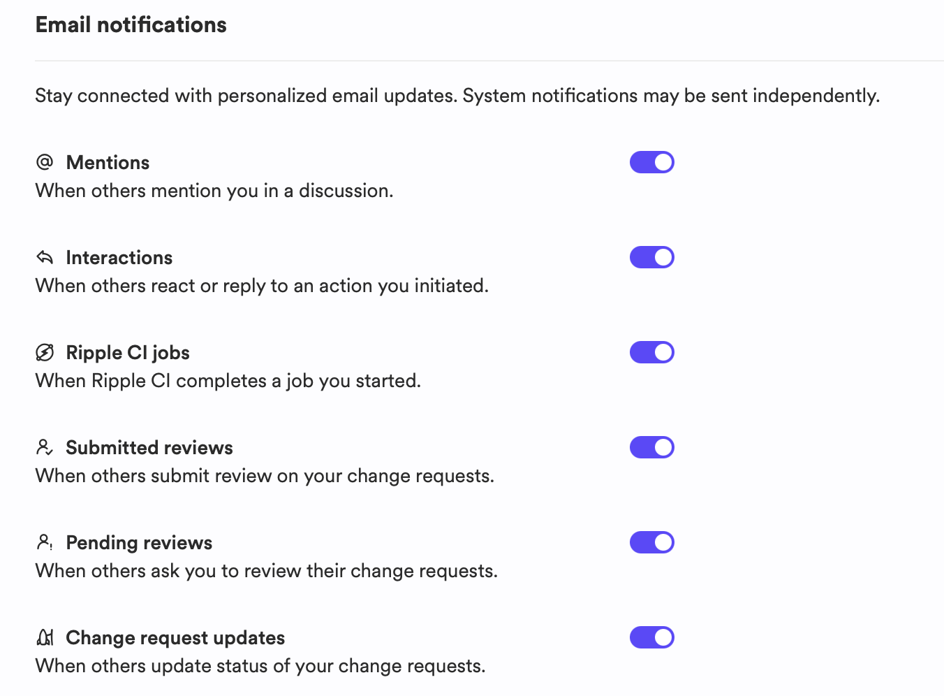 Notification settings