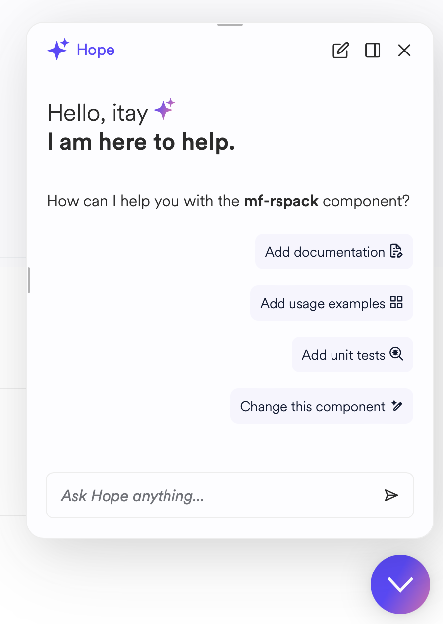 Edit component with Hope AI